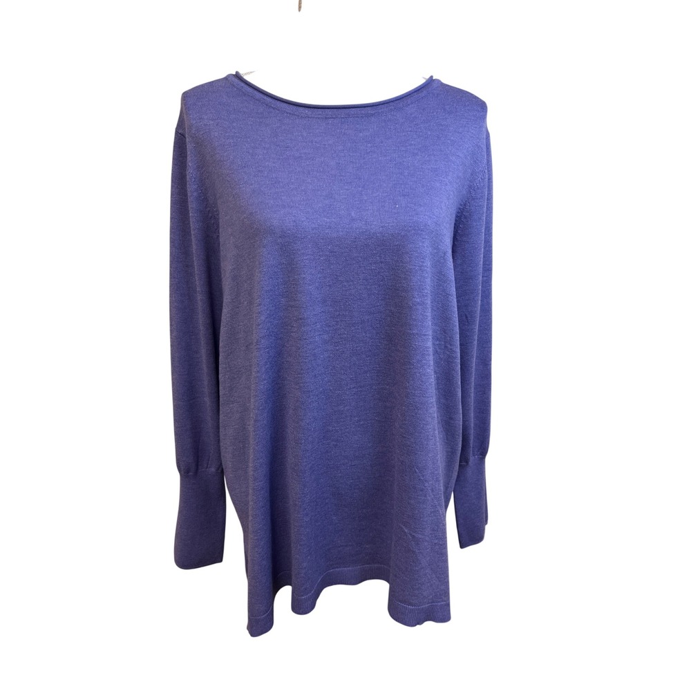 CHICOS New Lightweight Tunic Sweater XL Purple NWT Soft Office Minimalist Casual